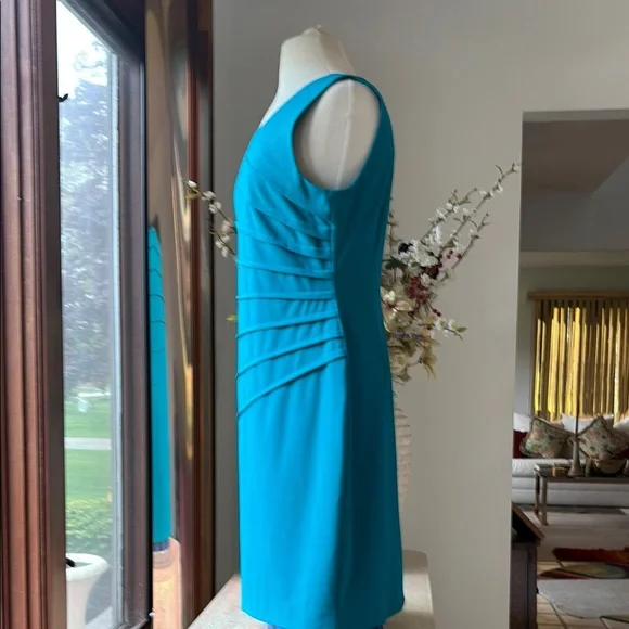 NWOT Calvin Klein Elegant Blue Sleeveless Dress - Picture 2 of 16